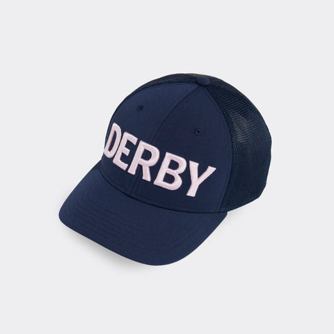Kentucky Derby Text Trucker Hat in Nautical Navy by Vineyard Vines