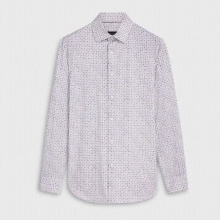 James Coin Dots OoohCotton Shirt in Chalk by Bugatchi