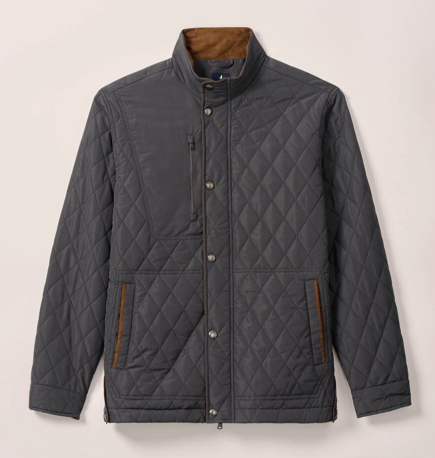 Juno Quilted Snap Jacket in Dark Gray by Johnnie-O – Logan's of