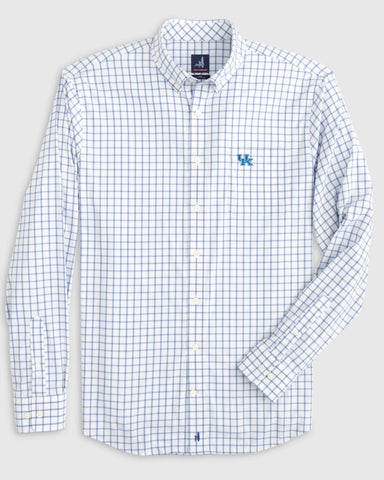 University of Kentucky Signor Performance Button Up Shirt in Royal by Johnnie-O