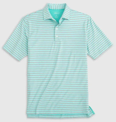 Newton Striped Jersey Performance Polo in Cay by Johnnie-O