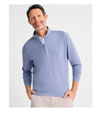 Vaughn Striped PREP-FORMANCE 1/4 Zip Pullover in Noreaster by Johnnie-O