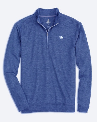 University of Kentucky Vaughn Striped Performance Quarter-Zip Pullover in Royal by Johnnie-O