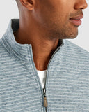 Skiles Striped 1/4 Zip Pullover in Shadow by Johnnie-O