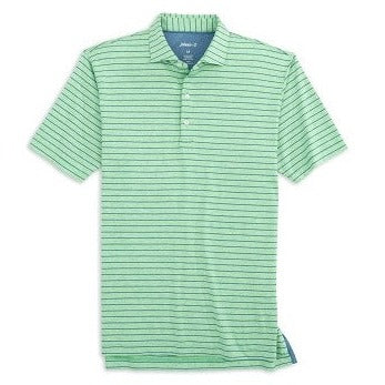Newton Striped Jersey Performance Polo in Bentgrass by Johnnie-O