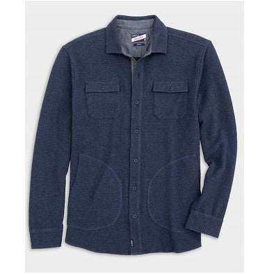 Andre Knit Shacket in Indigo by Johnnie-O
