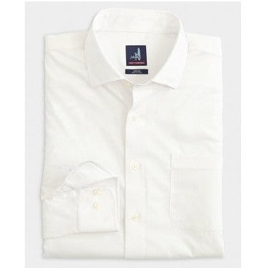 Tradd Performance Button Up Shirt in White by Johnnie-O