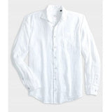 Emory Linen Button Up Shirt in White by Johnnie-O