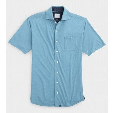 Crouch Knit Short Sleeve Button-Up Shirt in Cay by Johnnie-O