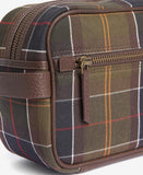 Tartan & Leather Washbag in Classic Tartan by Barbour