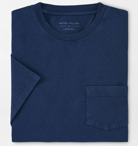 Lava Wash Pocket Tee in Navy by Peter Millar