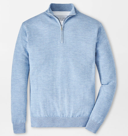 Canton Stripe Quarter-Zip Sweater in Cottage Blue by Peter Millar