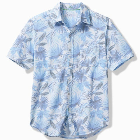 San Lucio Falling Fronds Knit Stretch Shirt in Kingdom Blue by Tommy Bahama