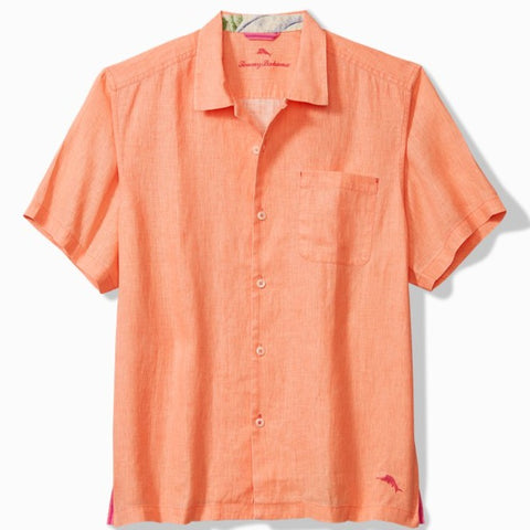 Sea Glass Camp Shirt in Bright Peach by Tommy Bahama