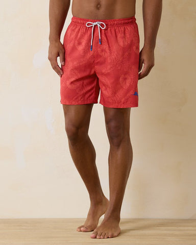 Naples Keep It Frondly 6-Inch Swim Trunks in Red Tulip by Tommy Bahama