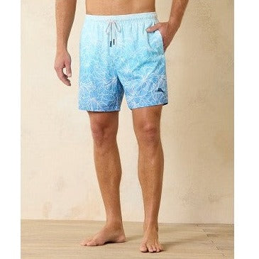 Naples High Tide Hibiscus 6-Inch Swim Trunks in Campanula by Tommy Bahama