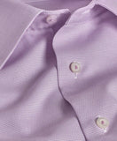 Lilac Dobby Textured Trim Fit Dress Shirt in Lilac by David Donahue