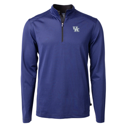 University of Kentucky Virtue Eco Micro Stripe Half-Zip Pullover in Tour Blue/Black by Cutter & Buck