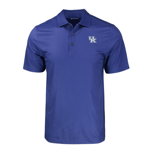 University of Kentucky Pike Eco Tonal Geo Print Stretch Polo in Tour Blue by Cutter & Buck