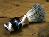 Pure Badger Shaving Brush in Black & Chrome by Edwin Jagger