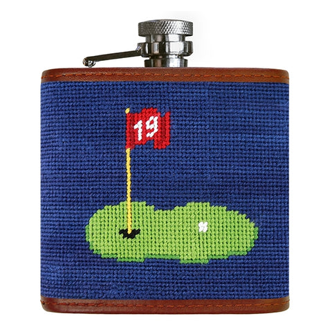 19th Hole Needlepoint Flask by Smathers & Branson
