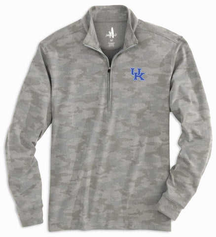 University of Kentucky "Rodney" Prep-Formance Quarter-Zip Pullover in Light Grey by Johnnie-O