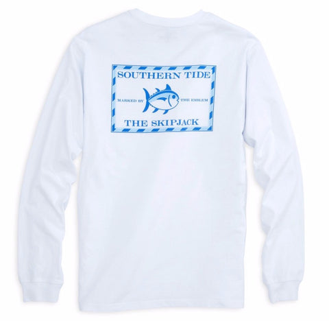 Long Sleeve Original Skipjack T-Shirt in Classic White by Southern Tide