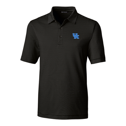 University of Kentucky Forge Pencil Stripe Stretch Polo in Black by Cutter & Buck