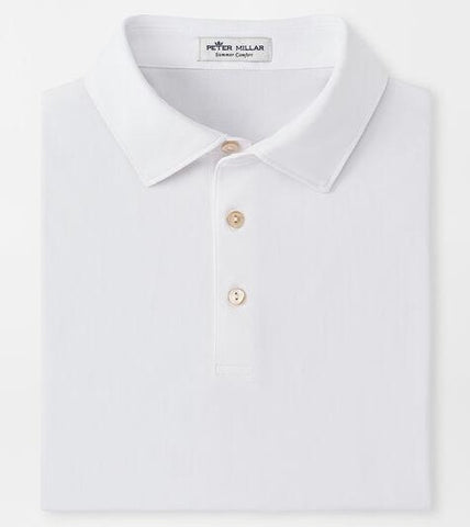 Solid Performance Polo Sean Self-Collar in White by Peter Millar