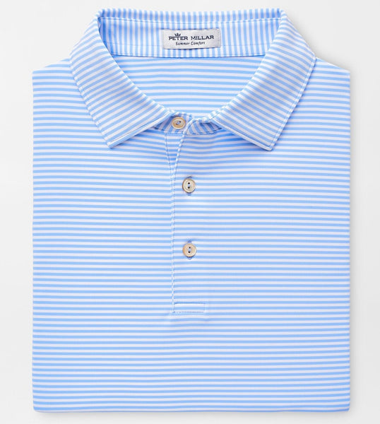 Peter Millar - Core Jubilee Stripe Performance Polo in Cottage Blue by Peter Millar, Cottage Blue / Medium