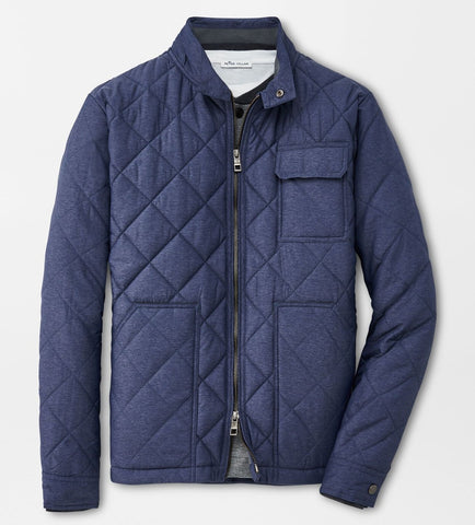 Norfolk Quilted Bomber in Navy by Peter Millar