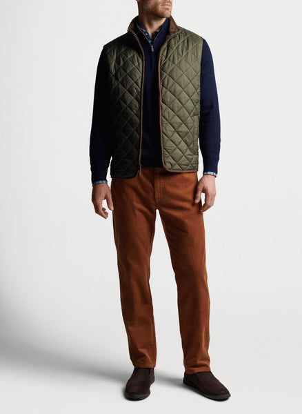 Essex Quilted Travel Vest in Olive by Peter Millar – Logan\'s of Lexington