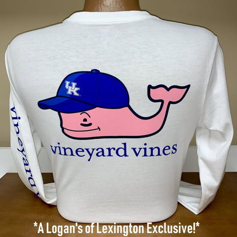 Kentucky Wildcats Ball Cap Whale Long Sleeve Tee in White Cap by Vineyard Vines