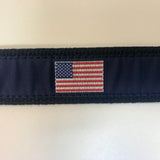 American Flag Motif Belt on Navy by Leather Man Ltd.
