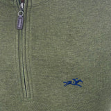 Thoroughbred Stretch Cotton Quarter-Zip Pullover in Moss by Horn Legend