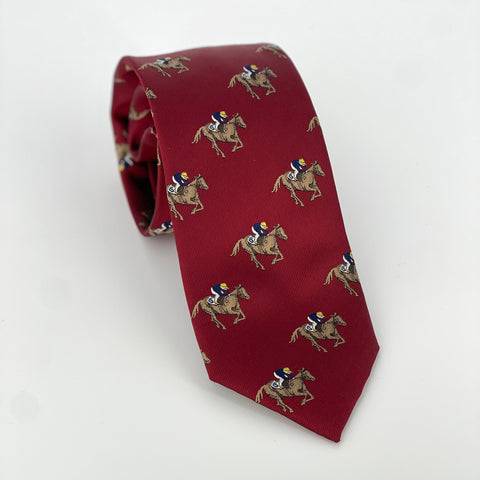 "Stride" 100% Silk Neck Tie in Red by Logan's