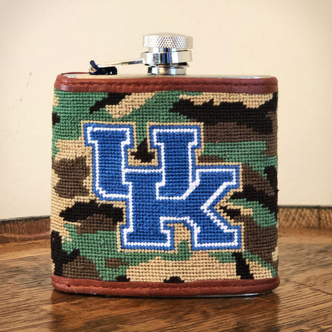 University of Kentucky Camo Needlepoint Flask by Smathers & Branson