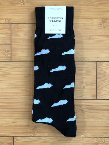 Black with White Kentucky Mid Calf Socks by Dapper Classics