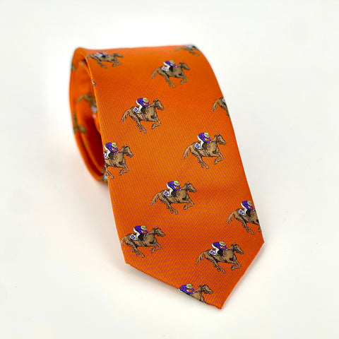 "Stride" 100% Silk Neck Tie in Orange by Logan's