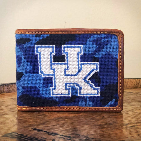 University of Kentucky Blue Camo Needlepoint Wallet by Smathers & Branson