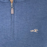 Thoroughbred Stretch Cotton Quarter-Zip Pullover in Indigo by Horn Legend
