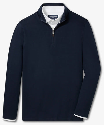 KPI Quarter Zip in Navy by Mizzen+Main