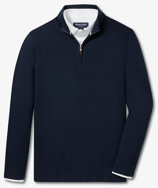 KPI Quarter Zip in Navy by Mizzen+Main