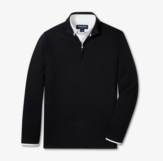 KPI Quarter Zip in Black by Mizzen+Main