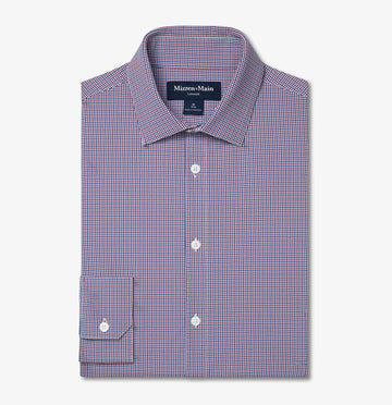 Leeward Long Sleeve Dress Shirt in Mulberry Sam Plaid by Mizzen+Main