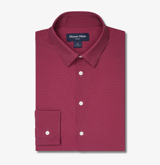 Leeward Dress Shirt in Mulberry Dot by Mizzen+Main