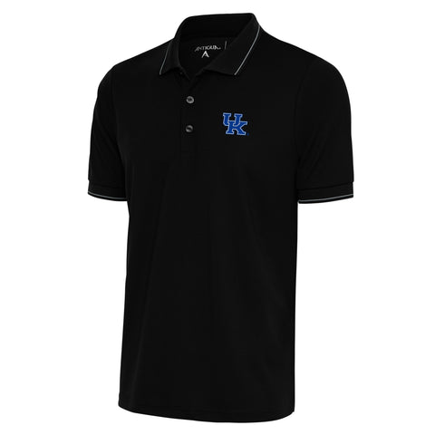University of Kentucky Affluent Pique Polo in Black/White by Antigua