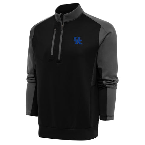 University of Kentucky Team Pullover in Black/Carbon by Antigua