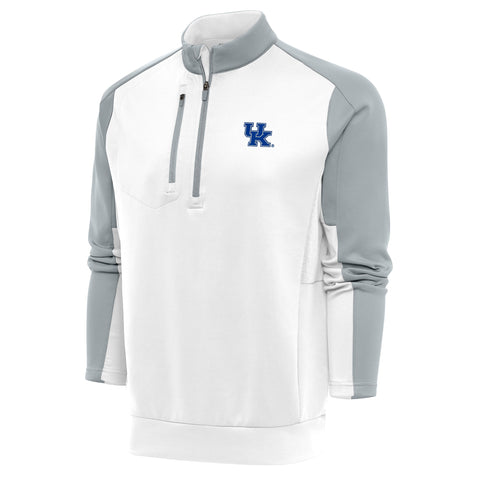 University of Kentucky Team Pullover in White/Silver by Antigua