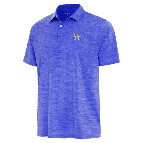 University of Kentucky Layout Metallic Logo Polo in Dark Royal Heather by Antigua